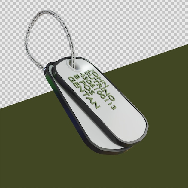 PSD dog tag 3d ilustrações militares