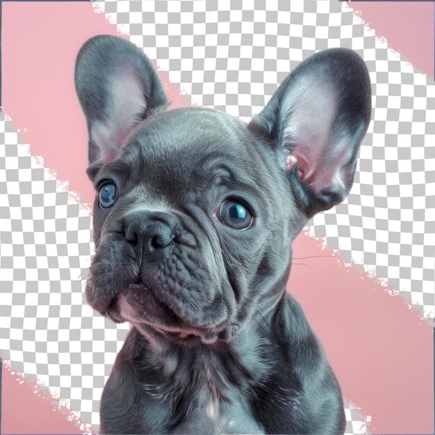 PSD a dog with blue eyes and a pink background with a pink background