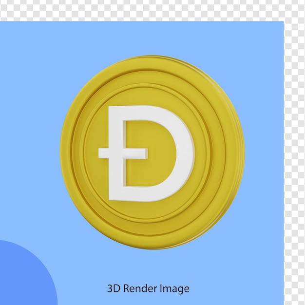 Doge De Pièce De Monnaie De Crypto-monnaie De Rendu 3d