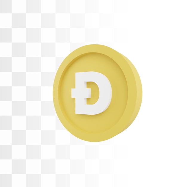 PSD dogecoin doge cryptocurrency icône 3d