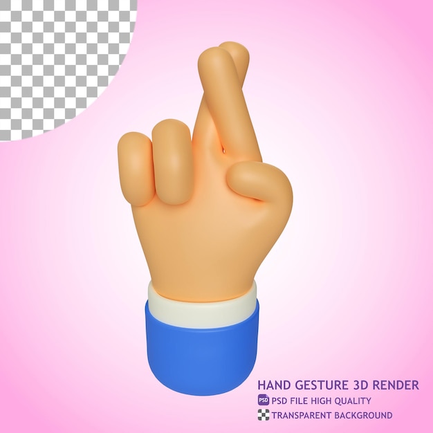 Doigt Croisé Geste De La Main Illustration De Rendu 3d