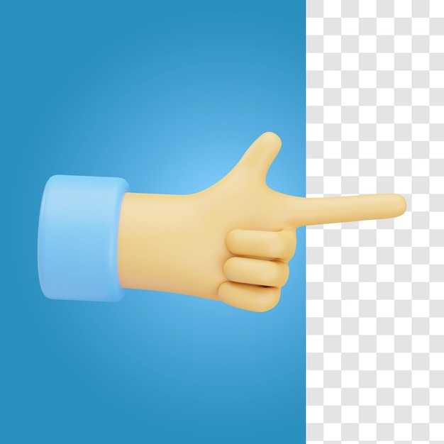 PSD doigt main droite geste icône 3d