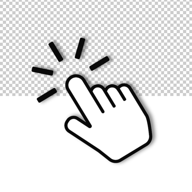PSD un doigt pointant vers la droite illustration doigt main curseur icône pour le symbole de clic