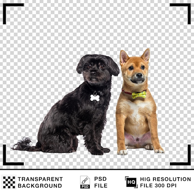 Dois cães adoráveis sentados juntos