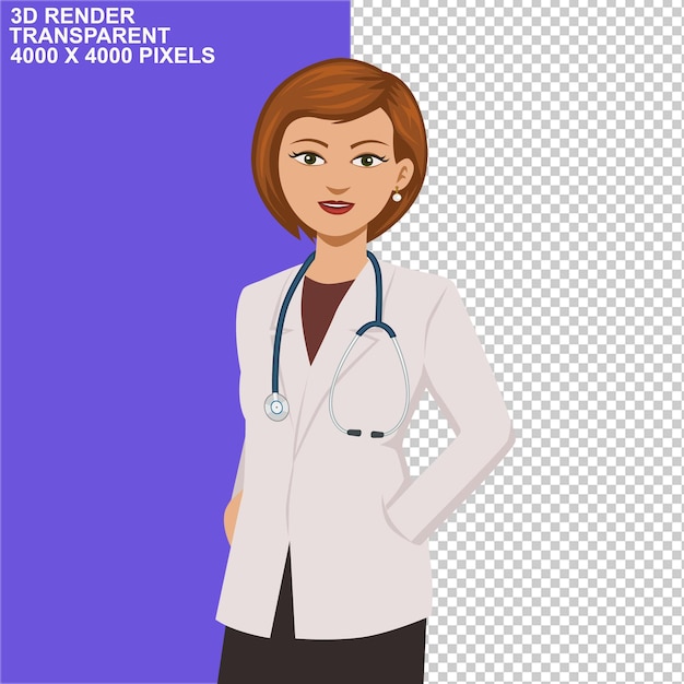Doktor Frau Doktor Krankenschwester Frau Doktor mit Klemmtafel Klapparme Doktor Illustration Robotik
