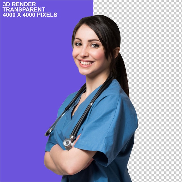 Doktorin, Doktorin, Krankenschwester, Doktorin mit Klemmbrett, klappbare Arme, Doktor, Illustration, Robotik.