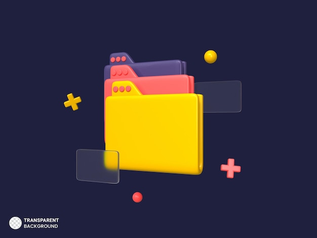 Dokumentordnersymbol isolierte 3D-Darstellung