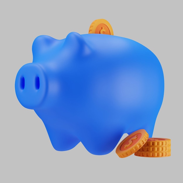 PSD dólar cofrinho ícone renderização 3d