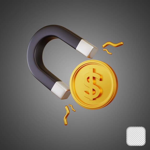 dólar, dinero, atracción, 3d, ilustración