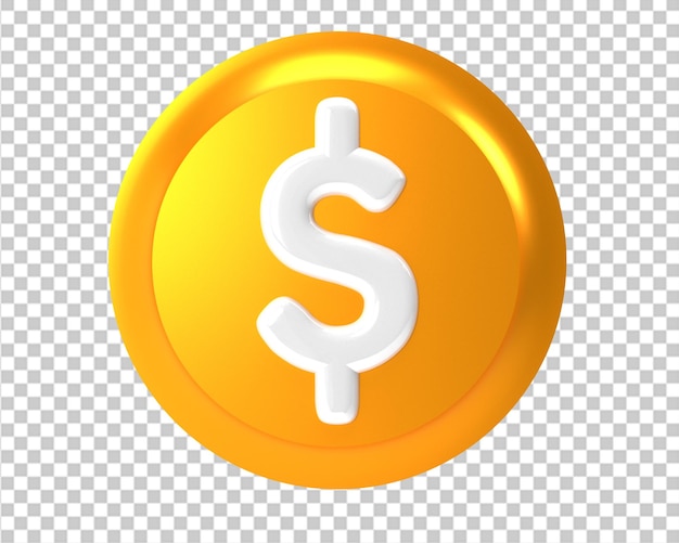 Dólar moneda dinero moneda de oro 3d render