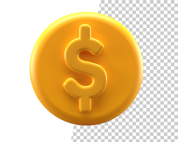 dólar moneda moneda oro 3d