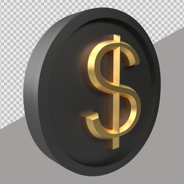 Dólar de moneda de renderizado 3D