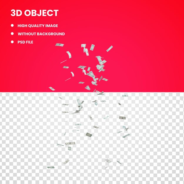 Dólares voladores 3d