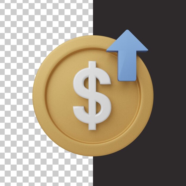 Dolarová mince ve 3D renderování