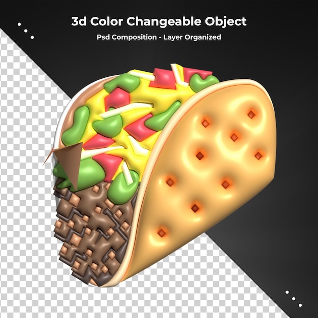 Dolce Fast food colorato lucido rendering 3d icona realistica