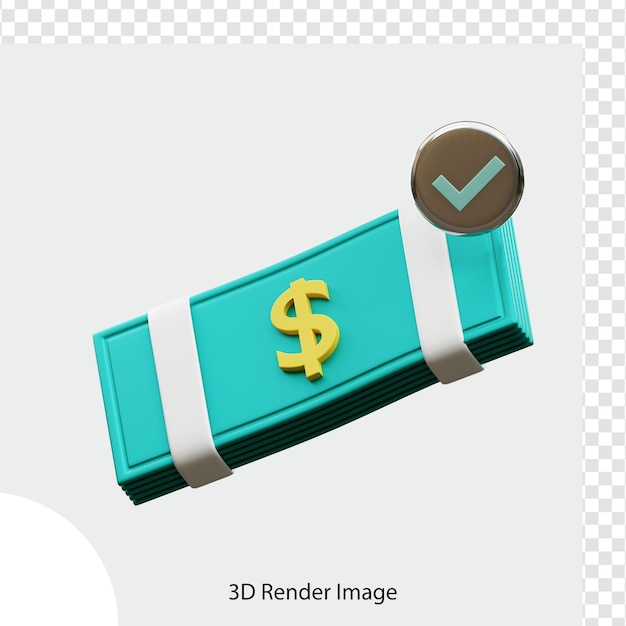 Dollar-banknote genehmigte 3d-darstellung