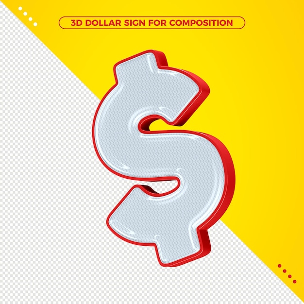 Dollar canta em renderização 3d isolado