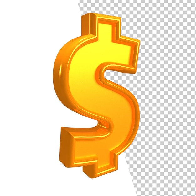 Dollar-geld-gold-symbol 3d-symbol