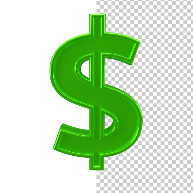 Dollar grünes Symbol 3D-Zeichen