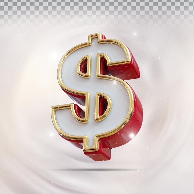 PSD dollar red 3d render