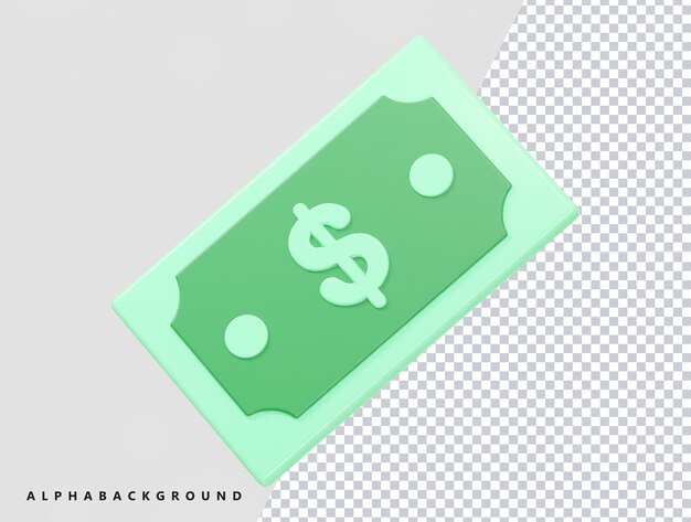 Dollar-Symbol 3D-Rendering durchsichtiges PSD-Element