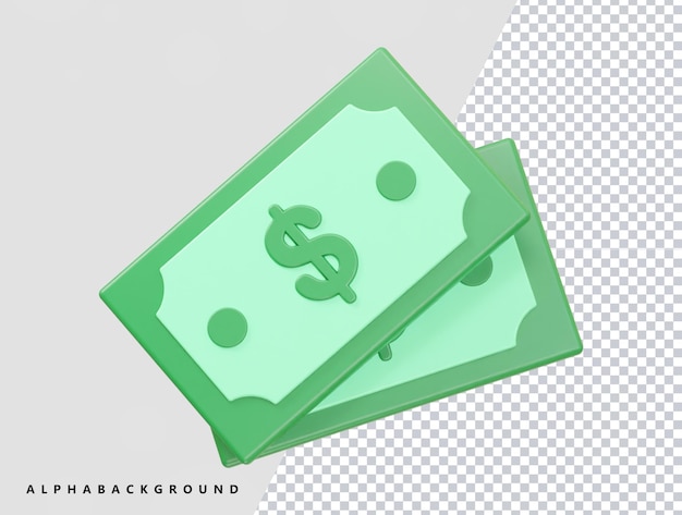 Dollar-Symbol 3D-Rendering durchsichtiges PSD-Element