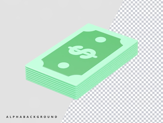 Dollar-symbol 3d-rendering durchsichtiges psd-element