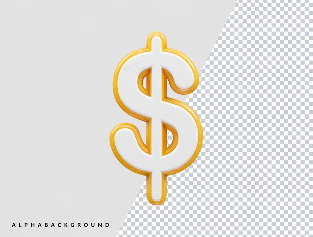 Dollar-symbol 3d-rendering-vektor-illustration