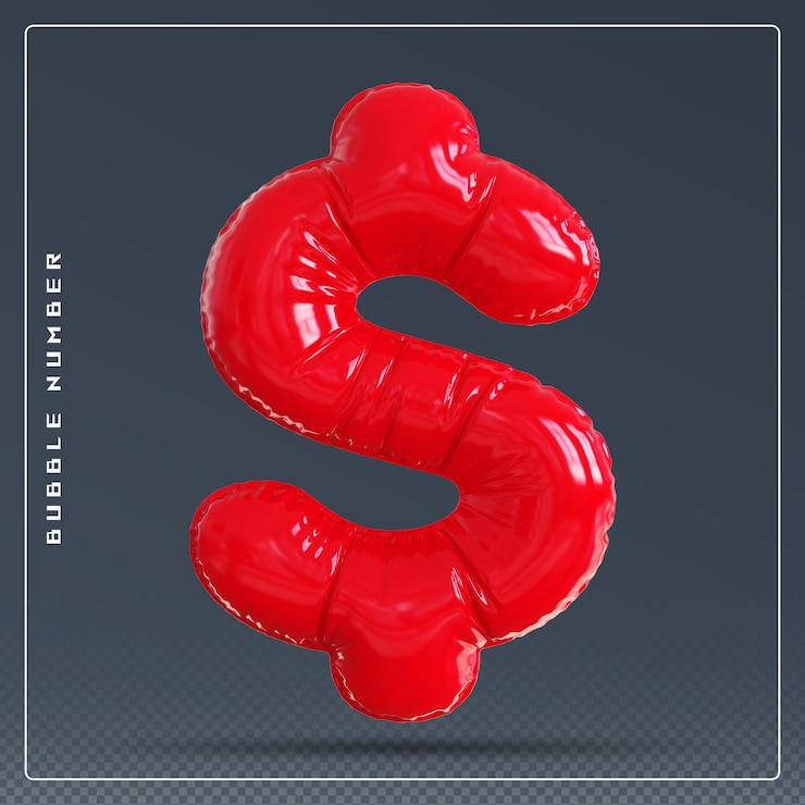 PSD dollar symbol bubble red 3d render