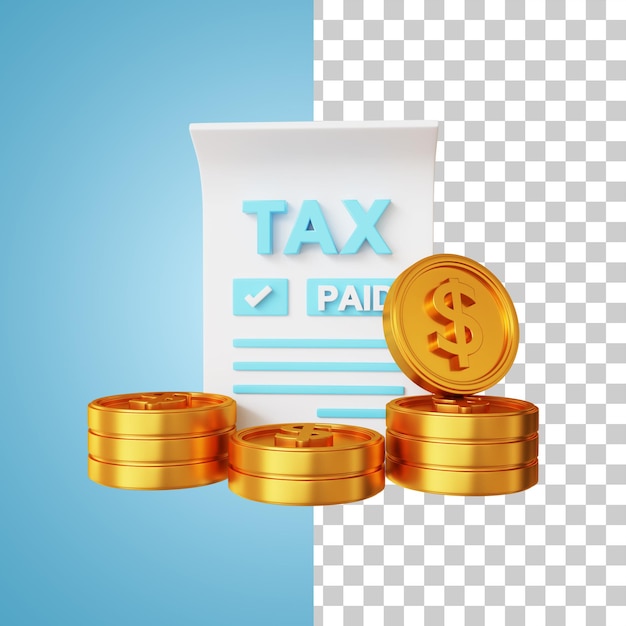 PSD dollargeld und steuerzahlungen 3d-rendering