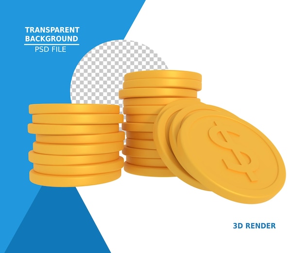 Dollarmünze 3D-Rendering
