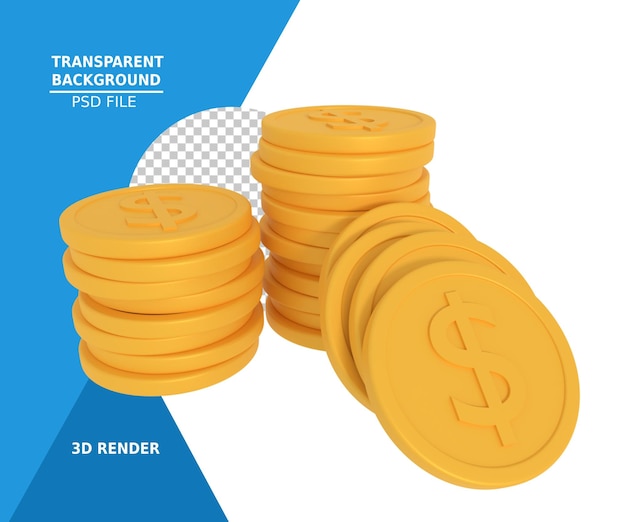 Dollarmünze 3D-Rendering