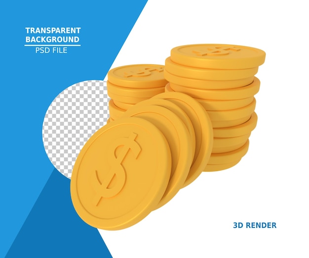 Dollarmünze 3D-Rendering