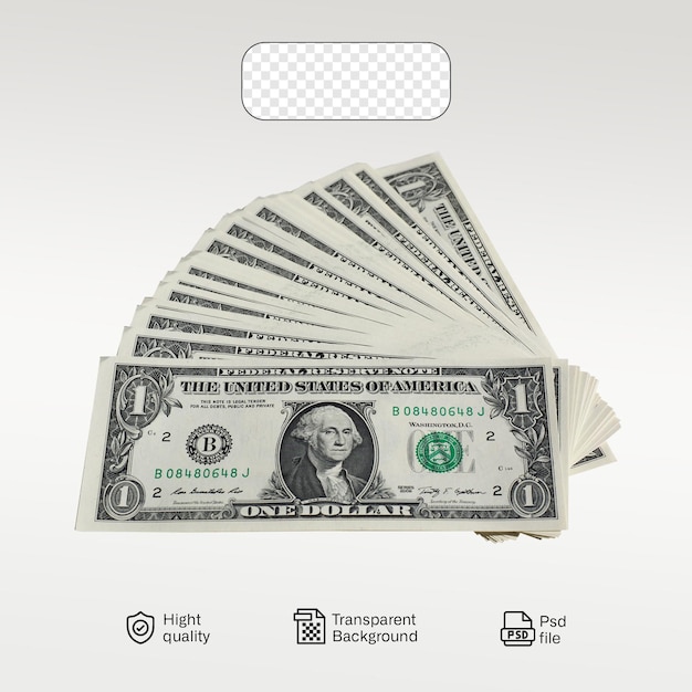 Des dollars réels sur un fond transparent