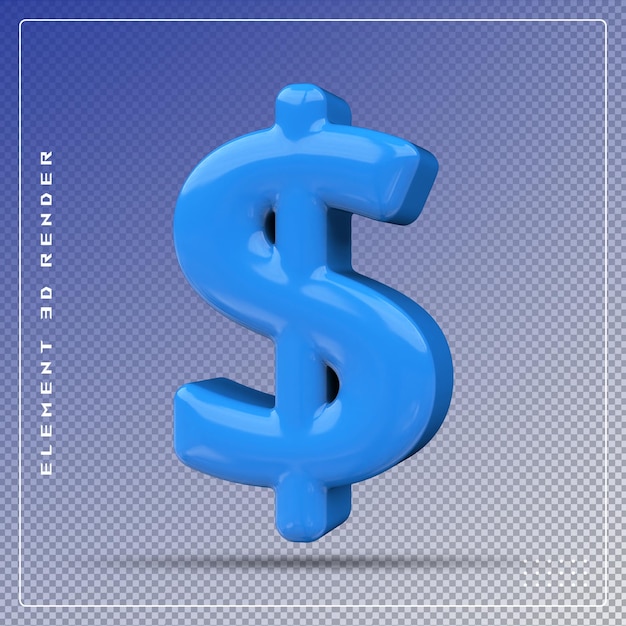 Dollarsymbol blau 3D-Render