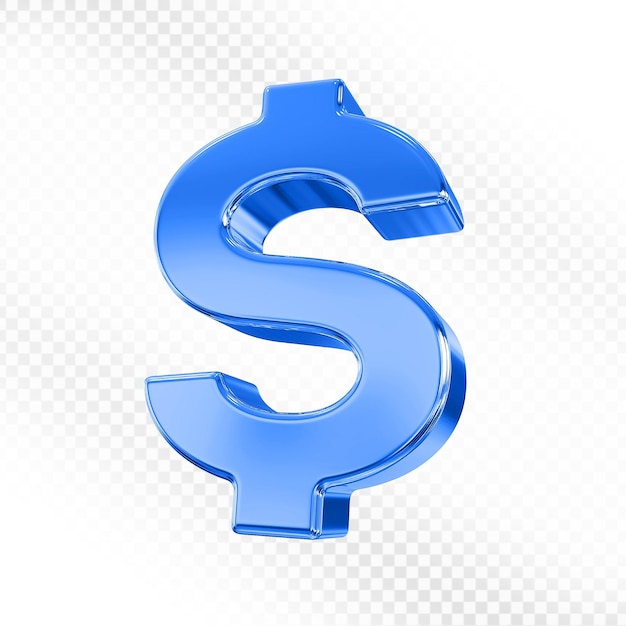 Dollarzeichen blau 3D-Render