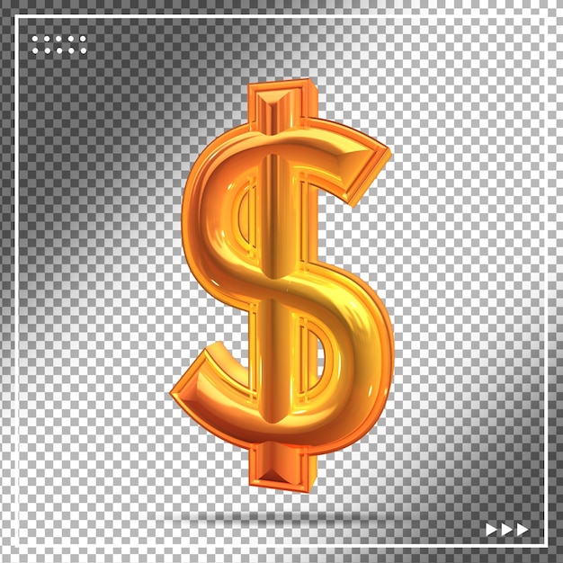 Dollarzeichen Goldluxus 3d Premium Psd