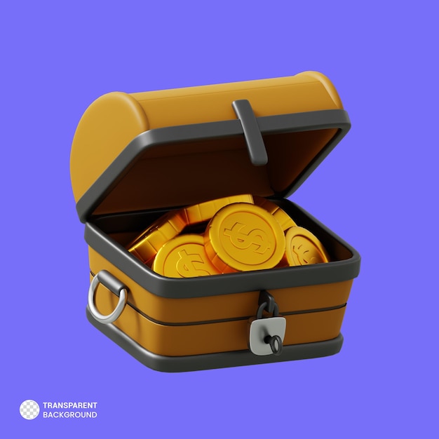 Dollarzeichen Goldmünze Symbol isoliert 3d Render Illustration