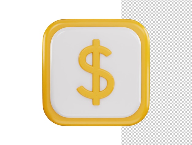 Dollarzeichen symbol 3d-rendering-vektor-illustration