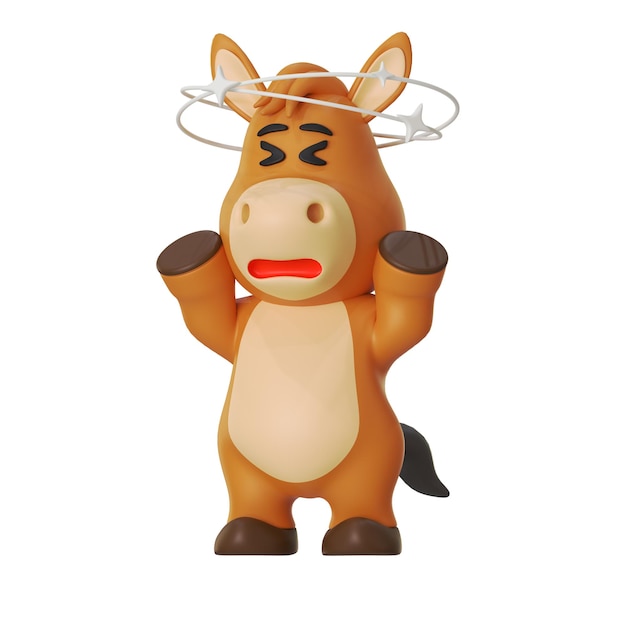 dolor de cabeza caballo mascota animal 3D