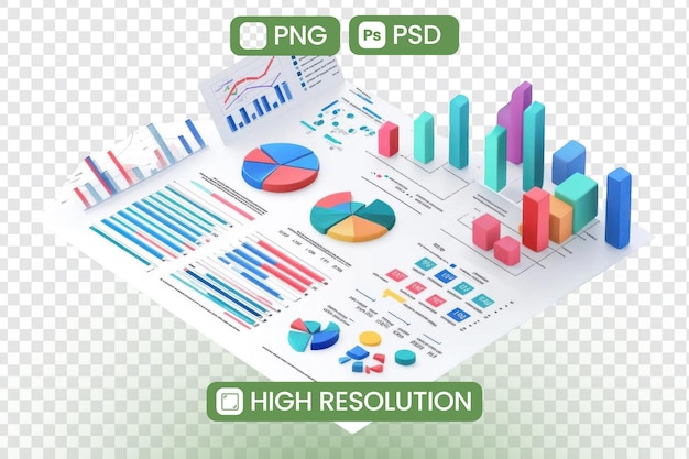 Dominar gráficos e diagramas de visualização de dados para comunicação eficaz e downloads PNG e PSD de alta resolução Desbloqueando insights de negócios através da análise de dados visuais