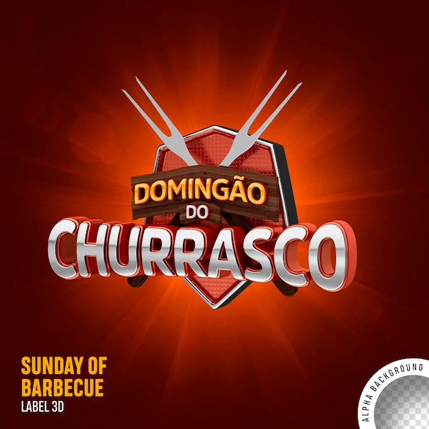 El domingo de la barbacoa del sello 3D