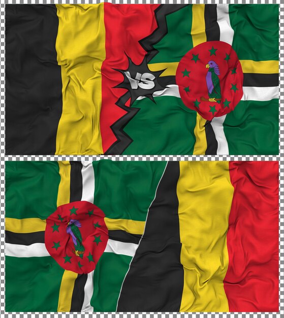Dominique contre la Belgique Half Combined Flag Cloth Bump Texture Rendering 3D