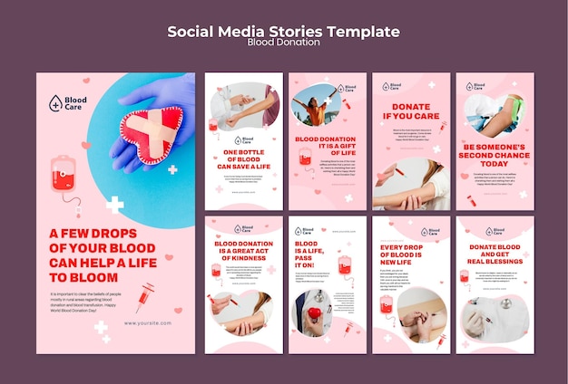 Don de sang histoires sur les réseaux sociaux