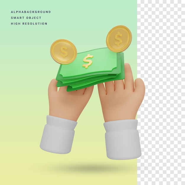 PSD donación, 3d, icono, ilustración