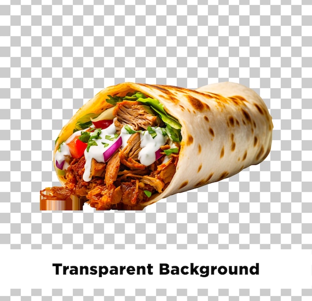 Donair Halifax Shawarma isoliert auf durchsichtigem Hintergrund