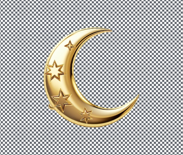 Donc Mignon Croissant De Lune Et étoile Pin Isolé Sur Un Fond Transparent