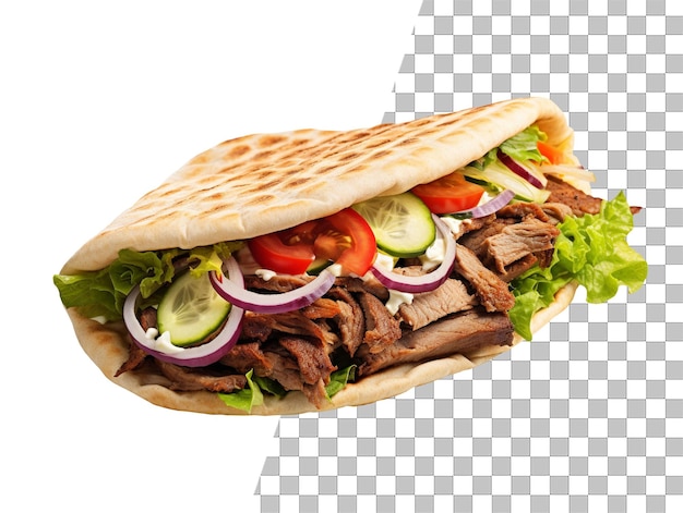 PSD doner kebab avec un fond transparent