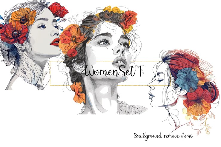 PSD donne che disegnano clipart