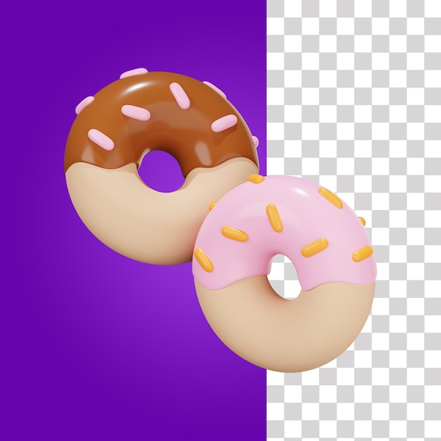 PSD donut 3d ilustración 1